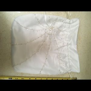 White embellished satin wedding day wedding card pouch /bag